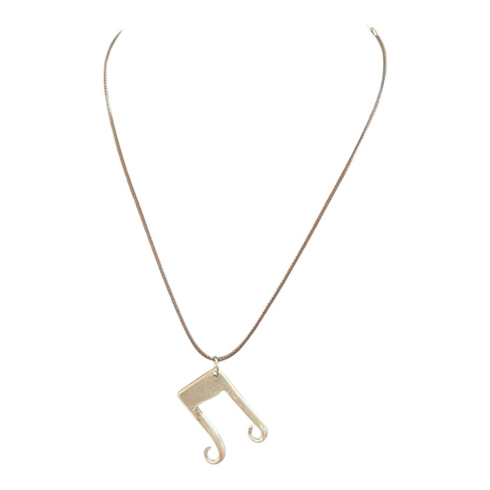 Music Note Pendant Necklace made from vintage silverware handmade jewelry